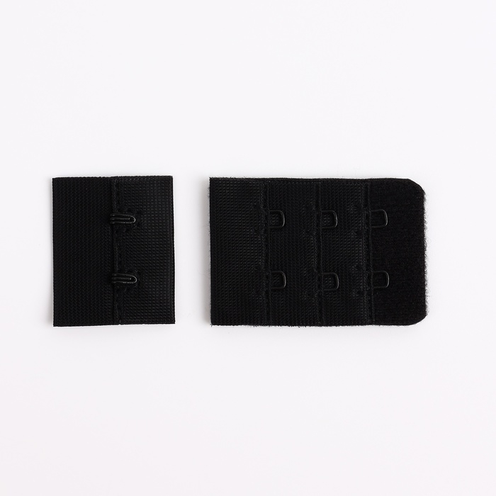 Застёжка для бюстгальтера, 3 ряда 2 крючка, 3,3 &times; 2,8 см, 3,3 &times; 5 см, 10 шт, цвет чёрный