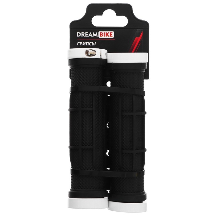 Грипсы 130 мм, lock on, цвет чёрный/белый