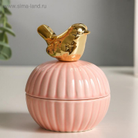 Шкатулка керамика "Золотой воробушек" 10х8х8 см Шкатулка керамика "Золотой воробушек" 10х8х8 см