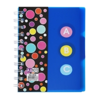 Блокнот на гребне А6, 100 листов, линия, обложка пластик, с разделителями "Стиль", МИКС Блокнот на гребне А6, 100 листов, линия, обложка пластик, с разделителями "Стиль", МИКС