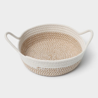 Корзина для хранения плетёная ручной работы LaDо́m &laquo;Визави&raquo;, хлопок, с ручками, 34&times;24&times;7 см, цвет бежевый
