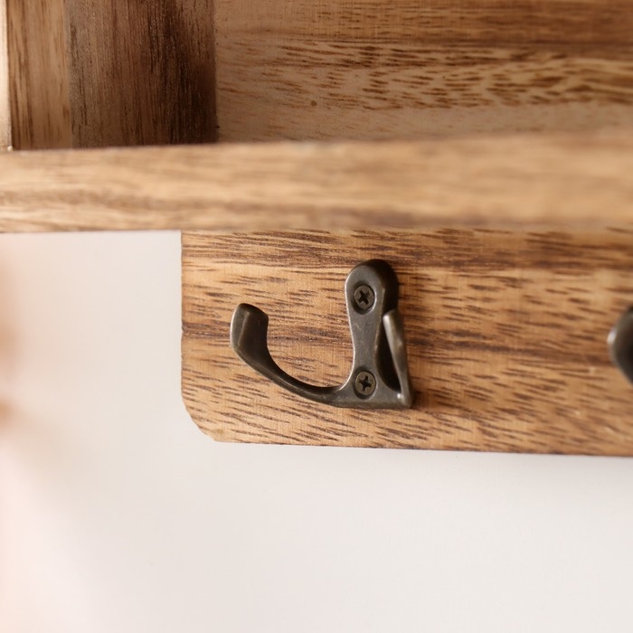 Крючки декоративные дерево с карманом и полочкой под роспись Крючки декоративные дерево с карманом и полочкой под роспись "Натуральный" 10,5х28х18 см