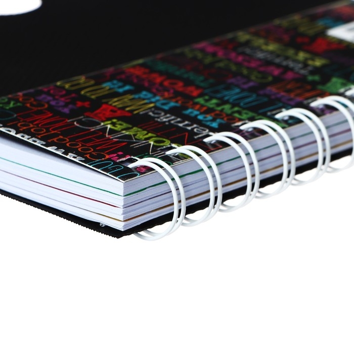 Блокнот на гребне А6, 100 листов, линия, обложка пластик, с разделителями "Граффити", МИКС