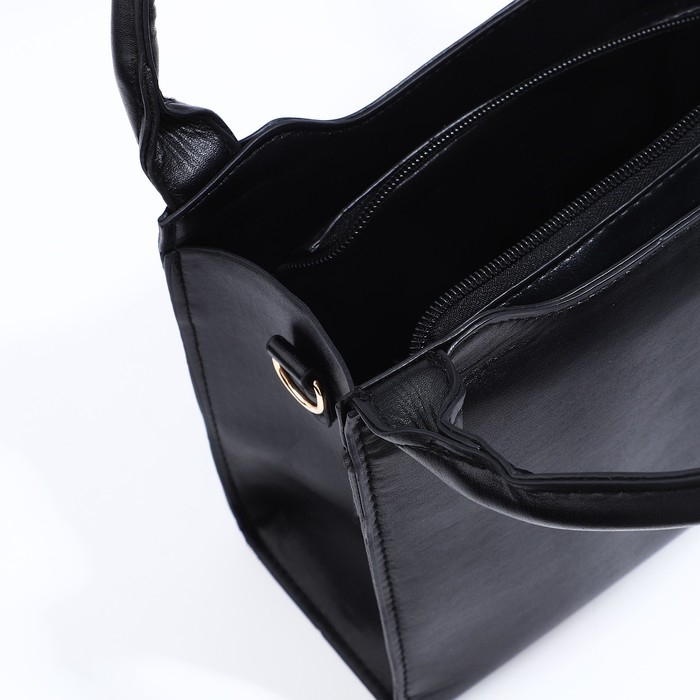 Сумка женская тоут на молнии, цвет чёрный Сумка женская тоут на молнии, цвет чёрный