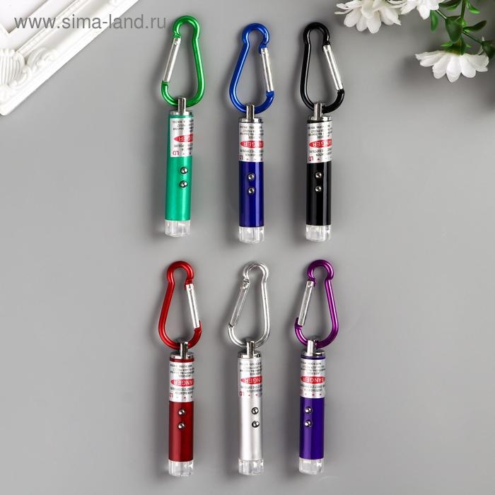 Фонарик+лазер 3 режима Фонарик+лазер 3 режима "Металлик" МИКС 6х1х1 см