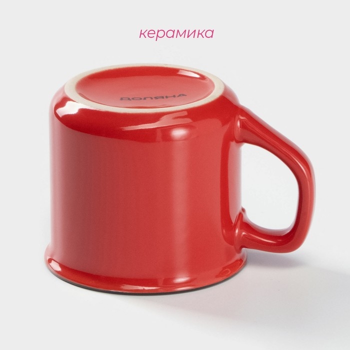 Кружка керамическая Доляна &laquo;Кофе&raquo;, 165 мл, цвет красный