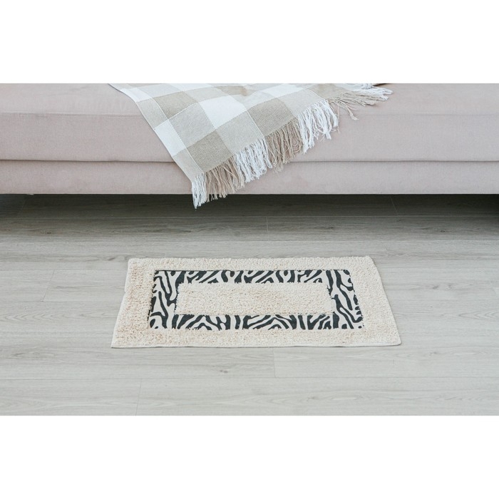 Коврик для дома Доляна &laquo;Зебра&raquo;, 50&times;80 см, цвет молочный
