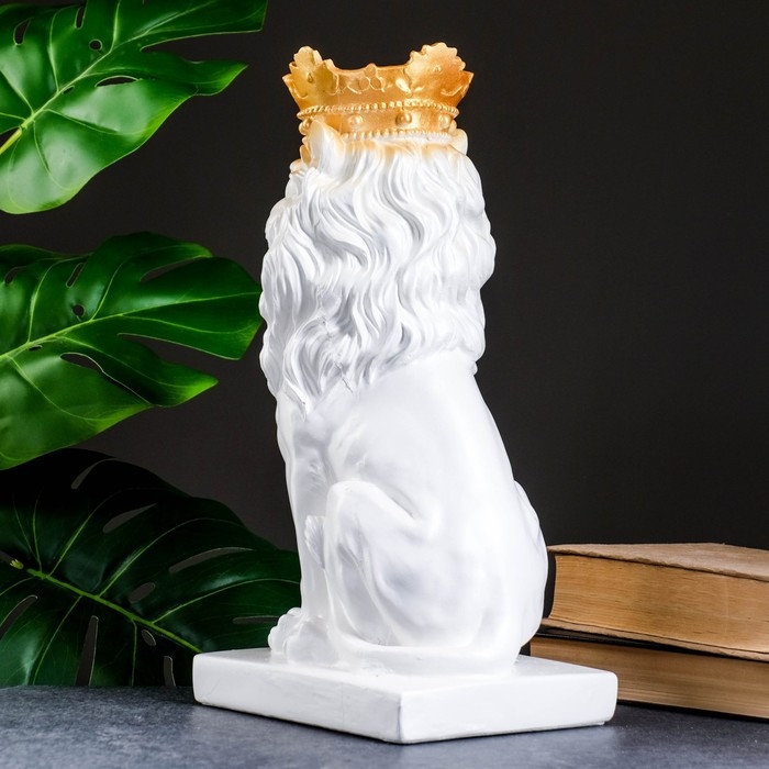 Копилка Копилка "Лев с короной" белый с золотом, 35см