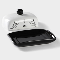 Маслёнка Доляна &laquo;Весенний вечер&raquo;, 17&times;12,5&times;8,5 см, цвет белый