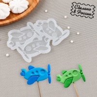 Силиконовый молд для леденцов и шоколада &laquo;Самолетик&raquo;, 7&times;4,5 см, цвет прозрачный