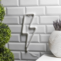 Неоновая вывеска &laquo;Молния&raquo; 13 &times; 33.5 см, батарейки ААх3 (не в комплекте), USB, свечение голубое