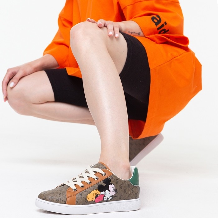 Кеды детские, цвет тёмно-бежевый МИКС, размер 33