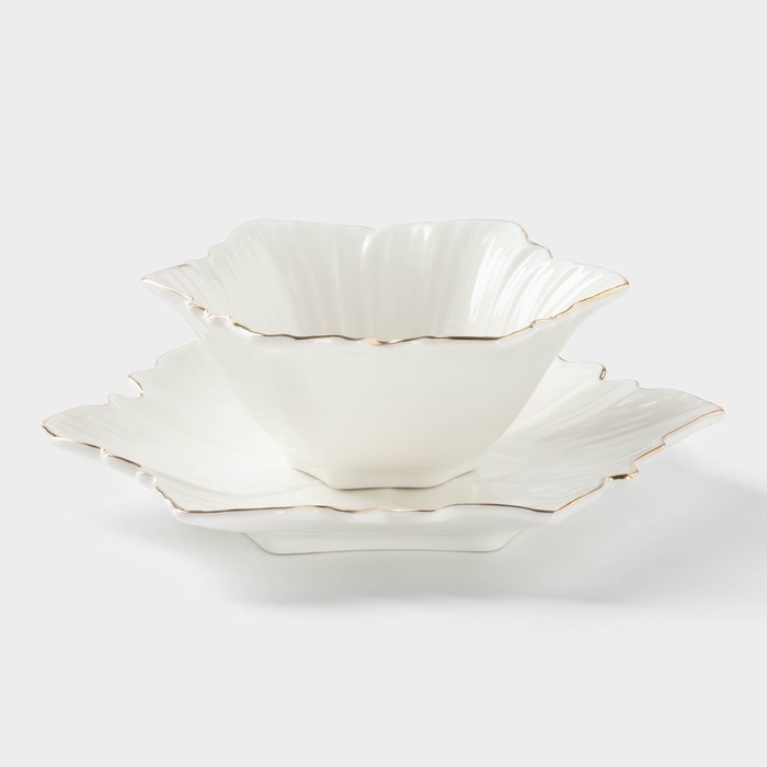 Набор салатников керамических &laquo;Богема. Фиалка&raquo;, 13&times;5,5 см, 18&times;2 см, 2 предмета