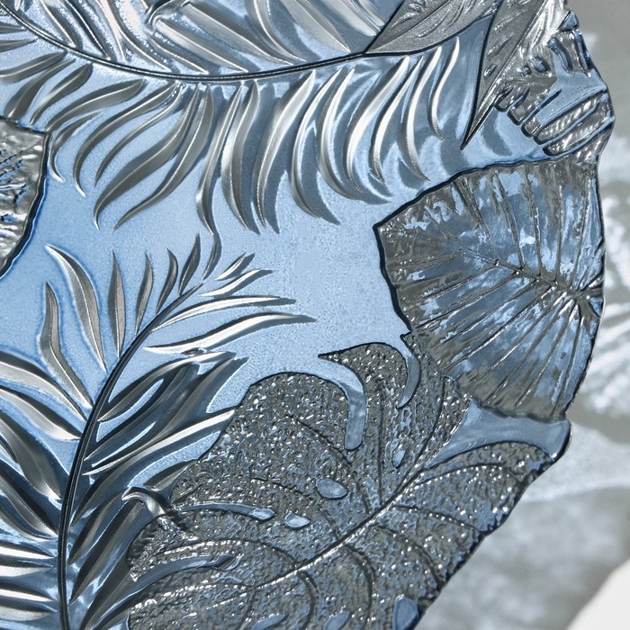 Салатник стеклянный &laquo;Арабис&raquo;, d=33 см, цвет голубой