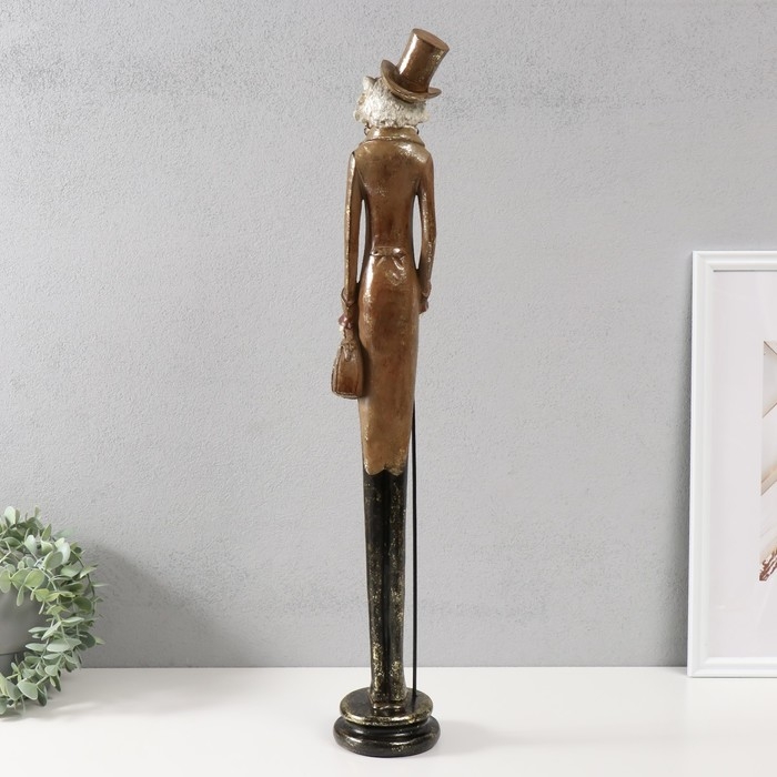 Сувенир полистоун "Кот в шляпе-цилиндре с тростью" 10х12х65 см