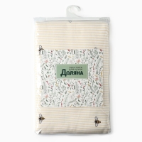 Комплект штор для кухни Доляна "Пчёлки", 150х180 см - 2 шт,  рогожка 164 г/м2, 100% хл