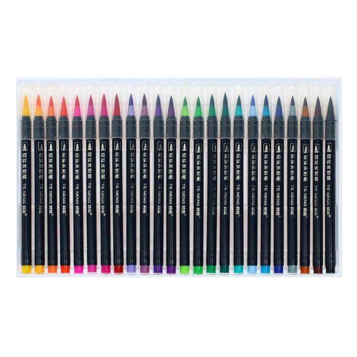 Фломастеры, 24 цвета, в пластиковой коробке, вентилируемый колпачок, Фломастеры, 24 цвета, в пластиковой коробке, вентилируемый колпачок, "Кисти"