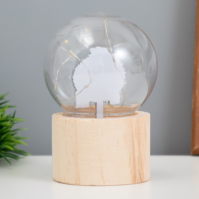 Ночник &laquo;Шар-дед мороз с подарком&raquo; LED 3хAG10 шар 8см 6,5х6,5х11,5см