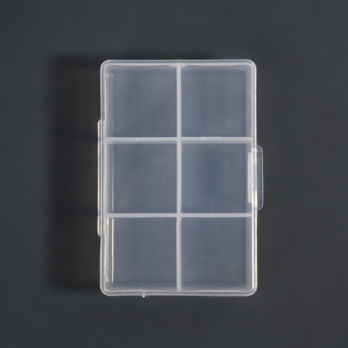 Органайзер для декора, 6 ячеек, 9 &times; 6 &times; 2 см, цвет прозрачный