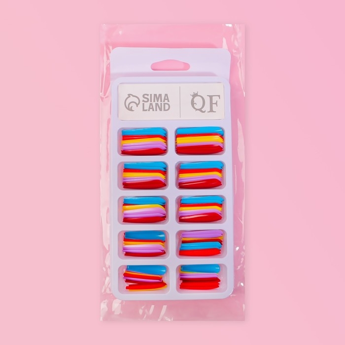 Накладные ногти &laquo;Сolorful&raquo;, 100 шт, форма балерина, в контейнере, разноцветные