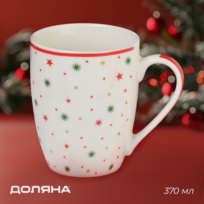 Новогодняя кружка Доляна &laquo;Новогодние каникулы&raquo;, 370 мл, 12&times;8,5&times;10,5 см, цвет белый