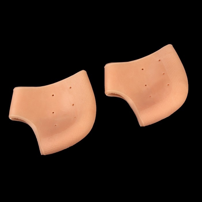 Напяточники для педикюра, увлажняющие, силиконовые, с перфорацией, 10 &times; 10,5 см, ONE SIZE, цвет бежевый