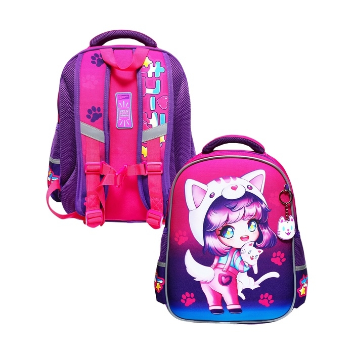 Рюкзак каркасный Феникс 37.5*27.5*14.5 Рюкзак каркасный Феникс 37.5*27.5*14.5 "Чиби" дев фиолет 64617