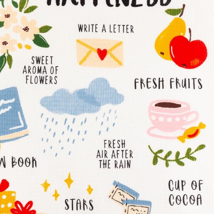 Набор кухонных полотенец Доляна Happiness, 35х60см-4шт, 100% хлопок