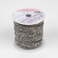 Стразы и бусины термоклеевые, ширина - 10 мм, 4,5 ± 0,5 м, цвет серебряный Стразы и бусины термоклеевые, ширина - 10 мм, 4,5 ± 0,5 м, цвет серебряный