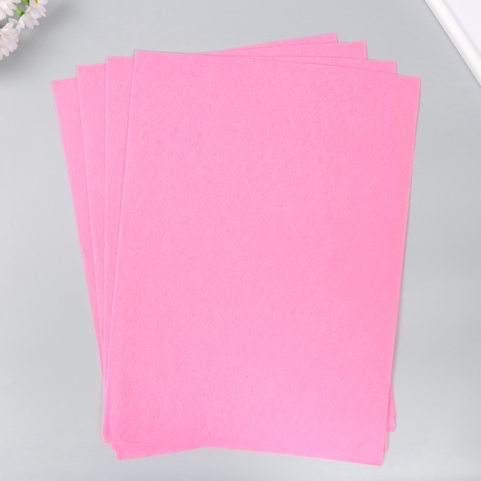Фетр 1 мм "Розовый" набор 4 листа 30х40 см