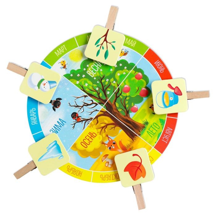 Настольная игра &laquo;Времена года&raquo; с прищепками, 2+