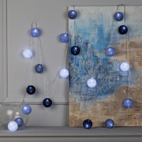 Гирлянда &laquo;Нить&raquo; 5 м с насадками &laquo;Клубки кофейные&raquo;, IP20, прозрачная нить, 20 LED, свечение белое, 220 В