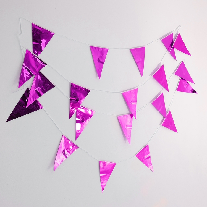 Гирлянда &laquo;Флажки&raquo;, 20 флажков, 10 метров, цвет фиолетовый