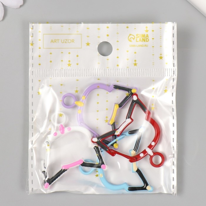 Карабин металл с кольцом "Кошечка с ошейником" МИКС 3,4х3,3 см