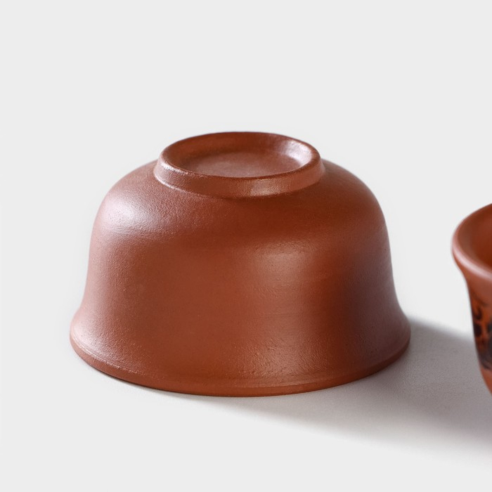 Набор для чайной церемонии керамический &laquo;Дракон&raquo;, 10 предметов: 8 пиал 35 мл, чайник 200 мл, чахай 150 мл, цвет коричневый