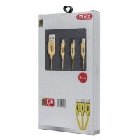 Кабель 3 в 1 BYZ BL-699 , USB - microUSB/Lightning/Type-C, 3.1 А, 1.2 м, золотистый Кабель 3 в 1 BYZ BL-699 , USB - microUSB/Lightning/Type-C, 3.1 А, 1.2 м, золотистый
