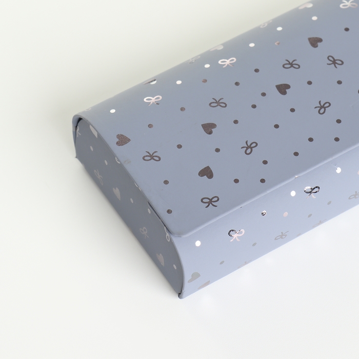 Футляр для очков на хлопушке, длина 15,5 см, цвет голубой Футляр для очков на хлопушке, длина 15,5 см, цвет голубой