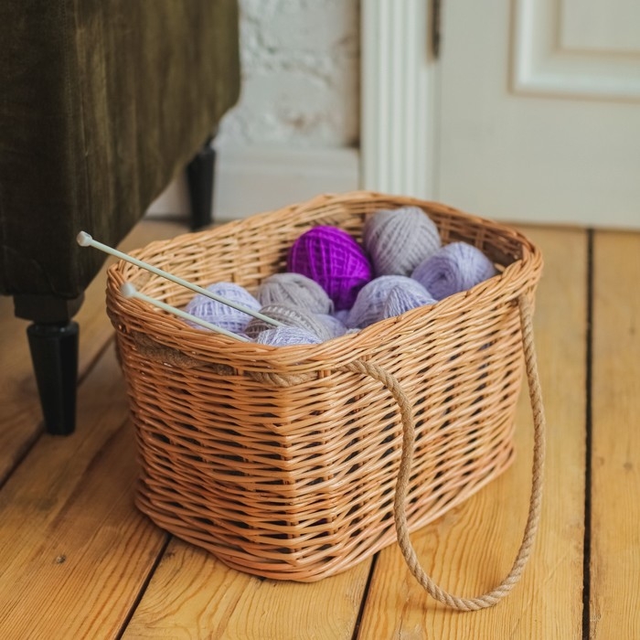 Корзина &laquo;Хозяйственная&raquo;, с ручками, 34/43&times;24/32&times;21 см, ручное плетение, лоза