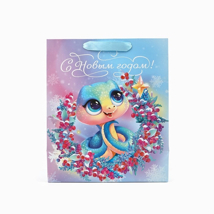Пакет подарочный новогодний ламинированный &laquo;Змея 2025&raquo;, ML 23 х 27 х 11.5 см , Новый год