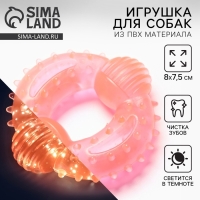 Игрушка для собак жевательная светящаяся в темноте &laquo;Шестеренка&raquo;, 8 х 7.5 см