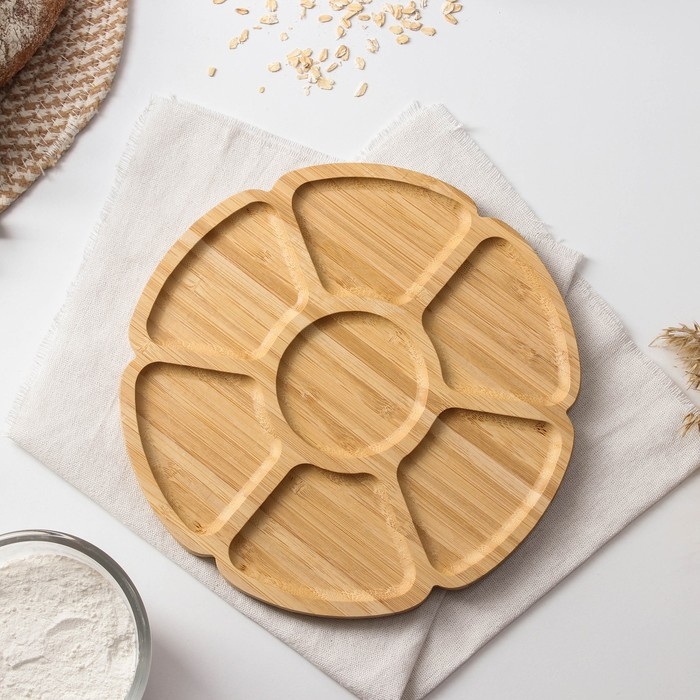 Менажница Доляна &laquo;Соты&raquo;, 25&times;25&times;1,3 см бамбук