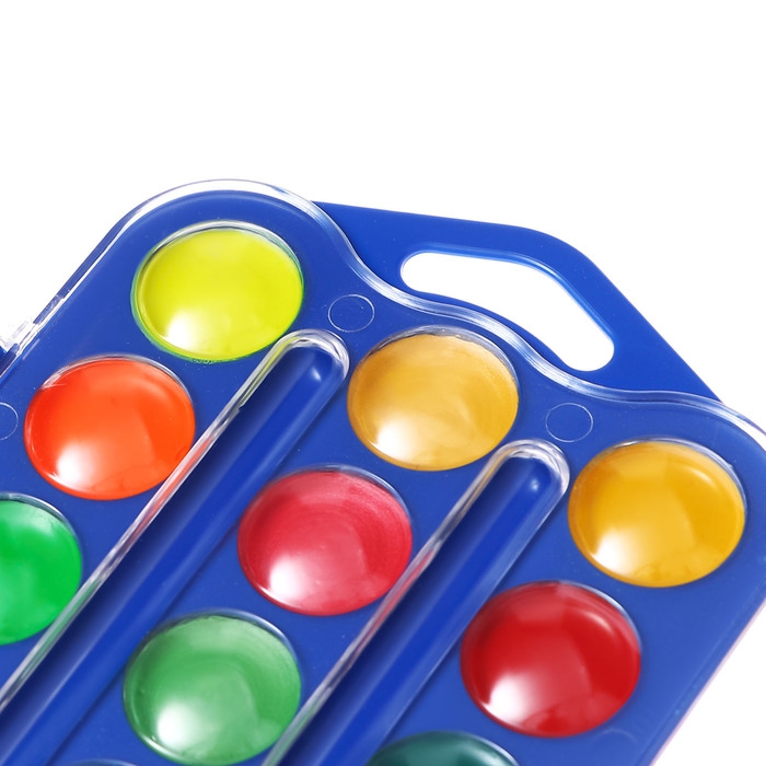 Акварель медовая 24 цвета, ЗХК "Я - Художник!", (12 основных, 6 перламутровых и 6 флуоресцентных цветов) без кисти, в пластиковой коробке, 227421539