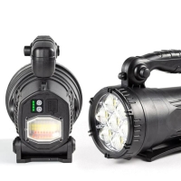 Фонарь светодиодный аккумуляторный ручной, 4000 мАч, 25 Вт, 1500 лм, LED, USB, IP45 Фонарь светодиодный аккумуляторный ручной, 4000 мАч, 25 Вт, 1500 лм, LED, USB, IP45