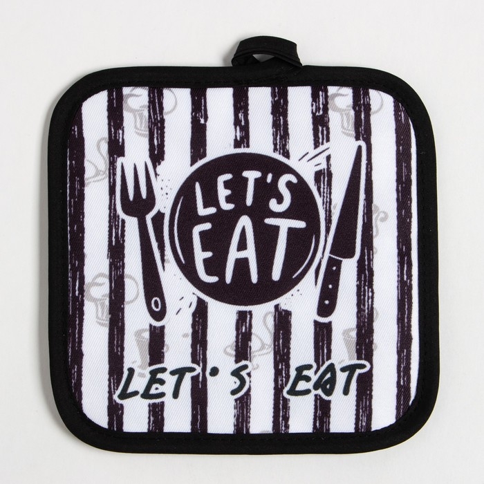 Кухонный набор Доляна Кухонный набор Доляна "Eat" прихватка 17х17 см, варежка 25х16 см, 100% п/э