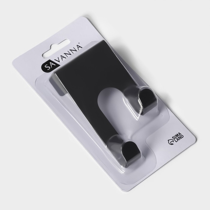 Крючок надверный SAVANNA Black Loft, металл, 11&times;6&times;5 см, цвет чёрный