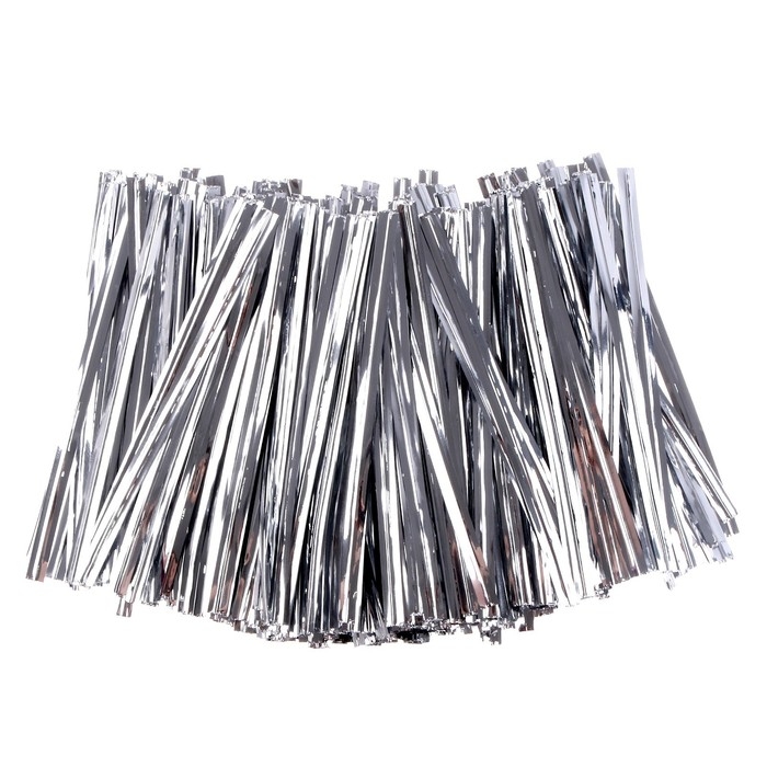 Клип-лента, набор 500 шт., длина 1 шт. &mdash; 8 см, цвет серебряный