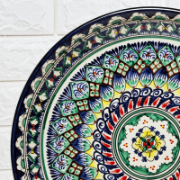 Ляган Риштанская Керамика "Узоры", 36 см, синий микс Ляган Риштанская Керамика "Узоры", 36 см, синий микс