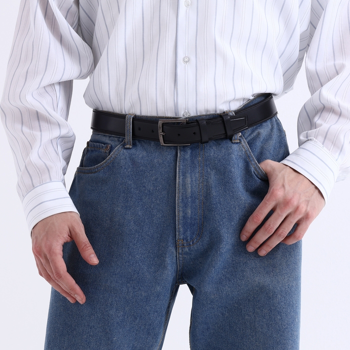 Ремень мужской «Великан», ширина 4 см, винт, пряжка металл, цвет чёрный Ремень мужской «Великан», ширина 4 см, винт, пряжка металл, цвет чёрный