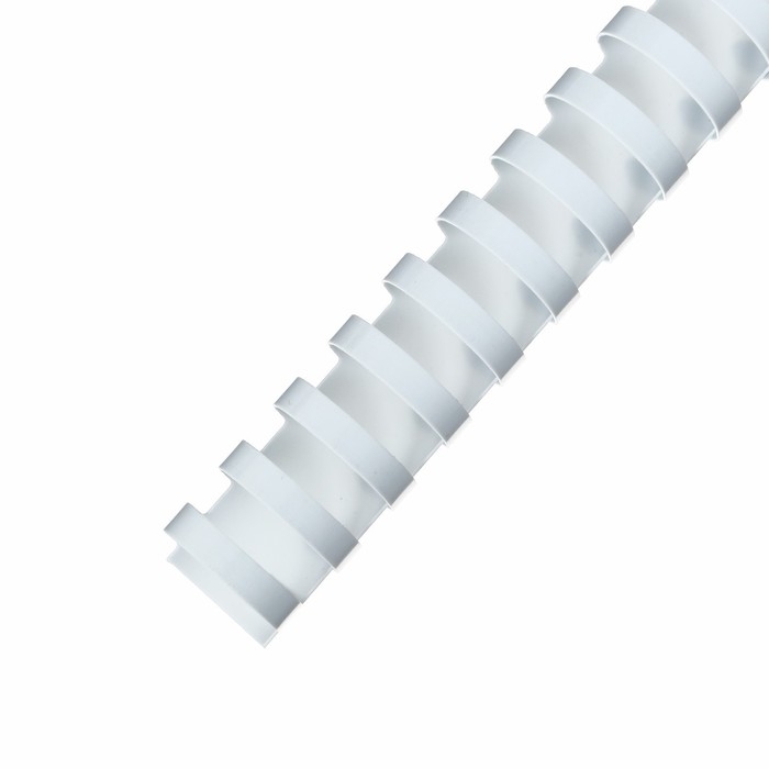 Пружины для переплета пластиковые, d=25мм, 50 штук, сшивают 180-200 листов, белые/чёрные, Гелеос