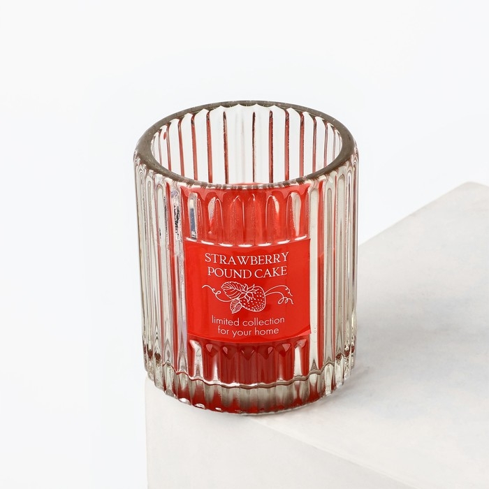 Свеча ароматическая в стекле &laquo;Клубника&raquo;, интерьерная